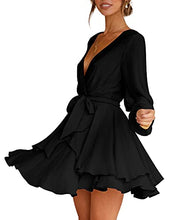 Load image into Gallery viewer, Women's V Neck Mini Dress
