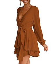 Load image into Gallery viewer, Women's V Neck Mini Dress