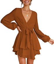 Load image into Gallery viewer, Women's V Neck Mini Dress
