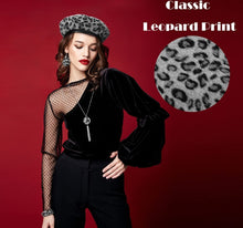 Load image into Gallery viewer, Leopard French Beret Hat Set
