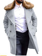 Load image into Gallery viewer, Noble Men's Faux Fur Trench Coat