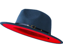 Load image into Gallery viewer, Wide Brim Two Tone Fedora Hats
