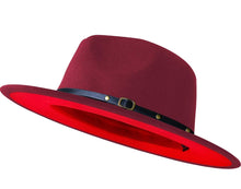 Load image into Gallery viewer, Wide Brim Two Tone Fedora Hats