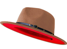 Load image into Gallery viewer, Wide Brim Two Tone Fedora Hats
