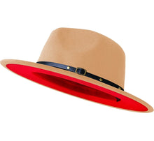 Load image into Gallery viewer, Wide Brim Two Tone Fedora Hats