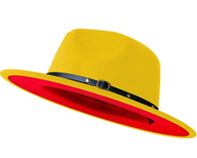 Load image into Gallery viewer, Wide Brim Two Tone Fedora Hats