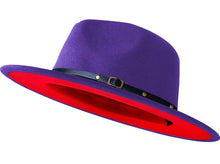 Load image into Gallery viewer, Wide Brim Two Tone Fedora Hats