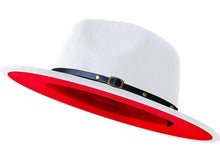 Load image into Gallery viewer, Wide Brim Two Tone Fedora Hats