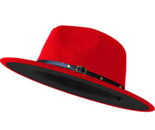 Load image into Gallery viewer, Wide Brim Two Tone Fedora Hats