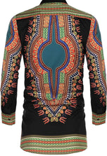 Load image into Gallery viewer, Men's African Dashiki Print Long Sleeve Button Down Shirt
