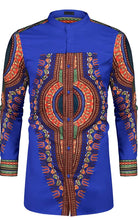 Load image into Gallery viewer, Men's African Dashiki Print Long Sleeve Button Down Shirt