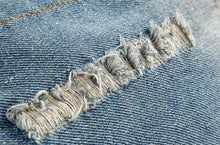 Load image into Gallery viewer, Men's Faux Fur Collar Distressed Denim Trucker Jacket