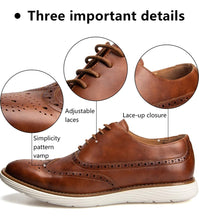 Load image into Gallery viewer, Men's Oxford Lace-up Wingtip Shoes