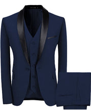 Load image into Gallery viewer, Men's 3-Piece Shawl Lapel One Button Slim Fit Tuxedo