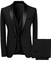 Load image into Gallery viewer, Men's 3-Piece Shawl Lapel One Button Slim Fit Tuxedo