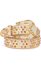 Load image into Gallery viewer, Women's Bling Studded Leather Belt
