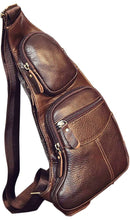 Load image into Gallery viewer, Leather Sling Crossbody Shoulder Backpack for Men Women