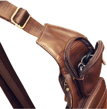 Load image into Gallery viewer, Leather Sling Crossbody Shoulder Backpack for Men Women