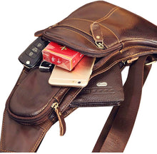 Load image into Gallery viewer, Leather Sling Crossbody Shoulder Backpack for Men Women