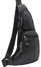 Load image into Gallery viewer, Leather Sling Crossbody Shoulder Backpack for Men Women