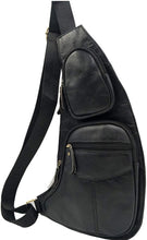 Load image into Gallery viewer, Leather Sling Crossbody Shoulder Backpack for Men Women
