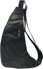 Load image into Gallery viewer, Leather Sling Crossbody Shoulder Backpack for Men Women