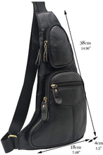 Load image into Gallery viewer, Leather Sling Crossbody Shoulder Backpack for Men Women
