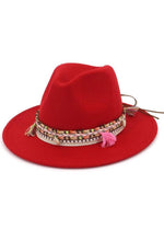 Load image into Gallery viewer, Women's Felt Fedora With Tassel