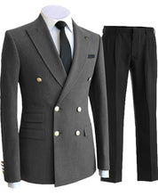 Load image into Gallery viewer, Men's 2 Piece Double Breasted Suits
