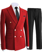 Load image into Gallery viewer, Men's 2 Piece Double Breasted Suits