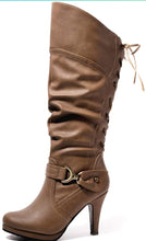Load image into Gallery viewer, Women's Knee High Back up Lace Boots