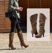 Load image into Gallery viewer, Women's Knee High Back up Lace Boots