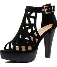 Load image into Gallery viewer, Womens Stiletto Peep Toe Platform High Heel Sandal
