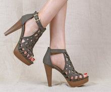 Load image into Gallery viewer, Womens Stiletto Peep Toe Platform High Heel Sandal