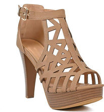 Load image into Gallery viewer, Womens Stiletto Peep Toe Platform High Heel Sandal
