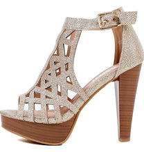 Load image into Gallery viewer, Womens Stiletto Peep Toe Platform High Heel Sandal