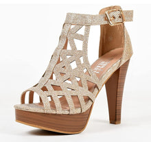 Load image into Gallery viewer, Womens Stiletto Peep Toe Platform High Heel Sandal