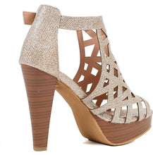Load image into Gallery viewer, Womens Stiletto Peep Toe Platform High Heel Sandal