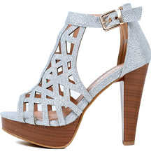Load image into Gallery viewer, Womens Stiletto Peep Toe Platform High Heel Sandal