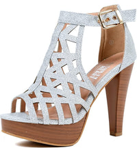 Load image into Gallery viewer, Womens Stiletto Peep Toe Platform High Heel Sandal