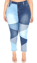 Load image into Gallery viewer, Empress Mid Waist Stretchy Patchwork Denim Jeans