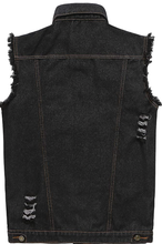 Load image into Gallery viewer, Noble Men Fit Retro Ripped Denim Vest