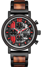 Load image into Gallery viewer, Noble Men's  Wood & Stainless Steel Casual Wristwatches