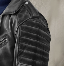 Load image into Gallery viewer, Noble Men Sheep Leather Biker Jacket