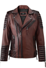 Load image into Gallery viewer, Noble Men Sheep Leather Biker Jacket