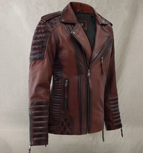 Load image into Gallery viewer, Noble Men Sheep Leather Biker Jacket