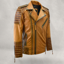 Load image into Gallery viewer, Noble Men Sheep Leather Biker Jacket