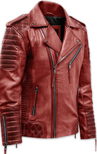 Load image into Gallery viewer, Noble Men Sheep Leather Biker Jacket