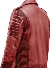 Load image into Gallery viewer, Noble Men Sheep Leather Biker Jacket