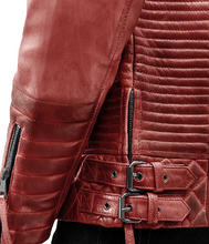 Load image into Gallery viewer, Noble Men Sheep Leather Biker Jacket